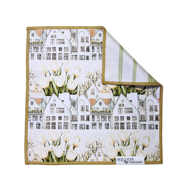 Tulip Town | Waffle Weave Microfiber Towels Kitchen & Bath Hand Towels Reversible Hand Towel | Towel Collective | Cody, WY