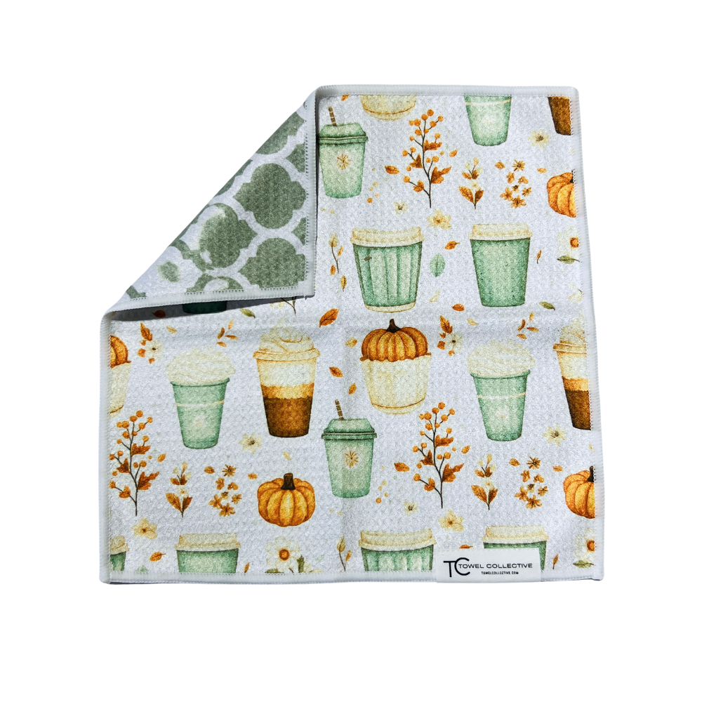 Pumpkin Spice Latte | Waffle Weave Microfiber Towels Kitchen & Bath Hand Towels Reversible Hand Towel | Towel Collective | Cody, WY