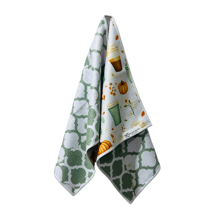 Pumpkin Spice Latte | Waffle Weave Microfiber Towels Kitchen & Bath Hand Towels Reversible Hand Towel | Towel Collective | Cody, WY