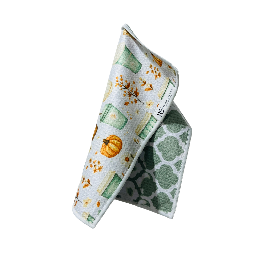Pumpkin Spice Latte | Waffle Weave Microfiber Towels Kitchen & Bath Hand Towels Reversible Hand Towel | Towel Collective | Cody, WY
