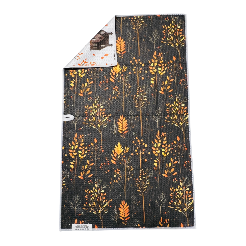 Harvest Haunted House | Waffle Weave Microfiber Towels Kitchen & Bath Hand Towels Reversible Hand Towel | Towel Collective | Cody, WY