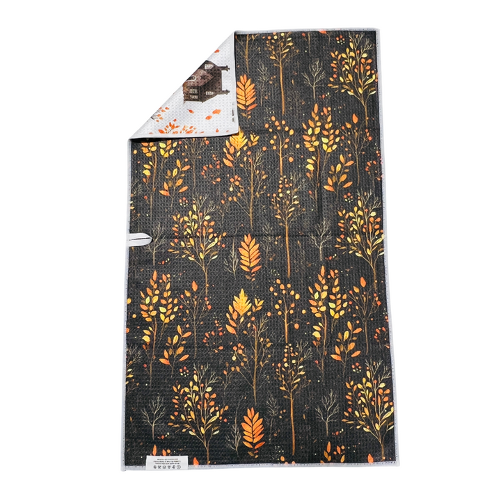 Harvest Haunted House | Waffle Weave Microfiber Towels Kitchen & Bath Hand Towels Reversible Hand Towel | Towel Collective | Cody, WY