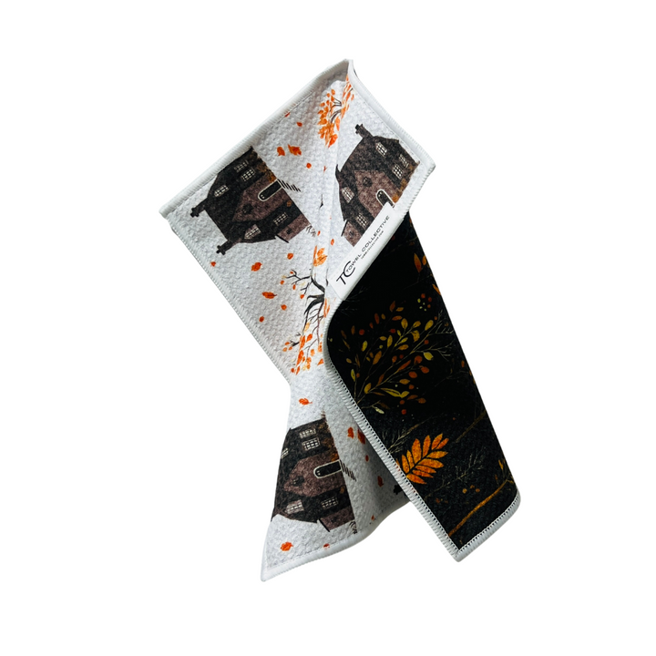 Harvest Haunted House | Waffle Weave Microfiber Towels Kitchen & Bath Hand Towels Reversible Hand Towel | Towel Collective | Cody, WY