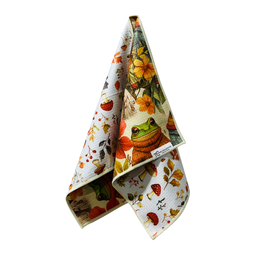 Frogs n' Sweaters | Waffle Weave Microfiber Towels Kitchen & Bath Hand Towels Reversible Hand Towel | Towel Collective | Cody, WY