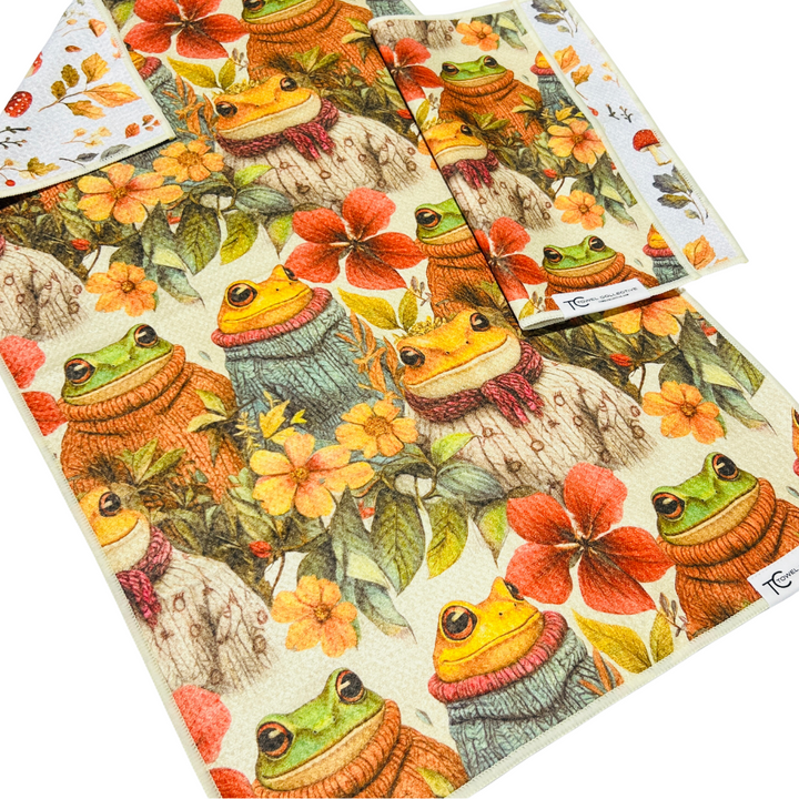 Frogs n' Sweaters | Waffle Weave Microfiber Towels Kitchen & Bath Hand Towels Reversible Hand Towel | Towel Collective | Cody, WY
