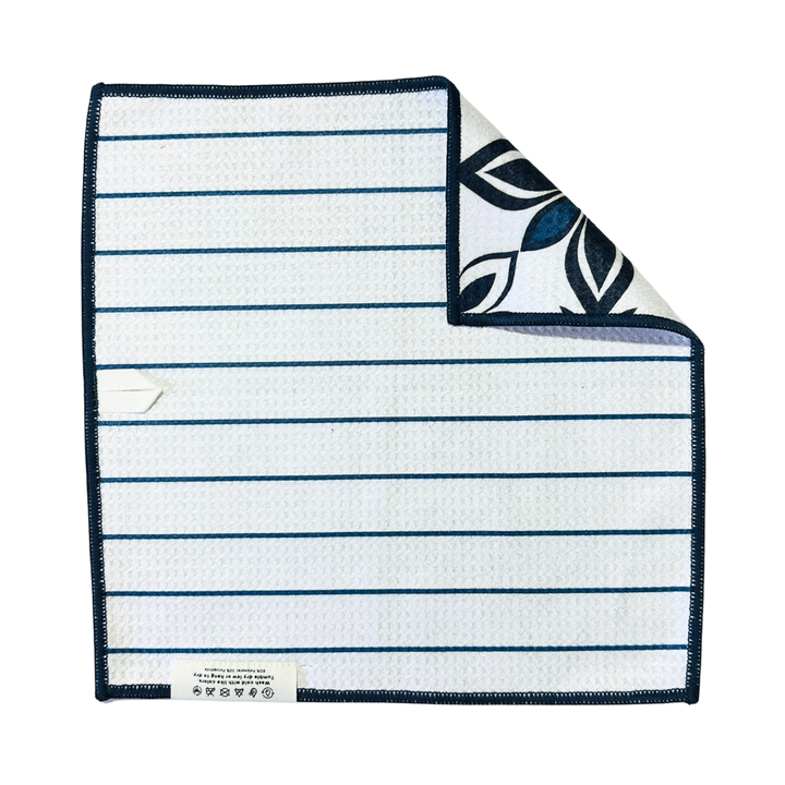 Navy Tiles | Waffle Weave Microfiber Towels Kitchen & Bath Hand Towels Reversible Hand Towel | Towel Collective | Cody, WY