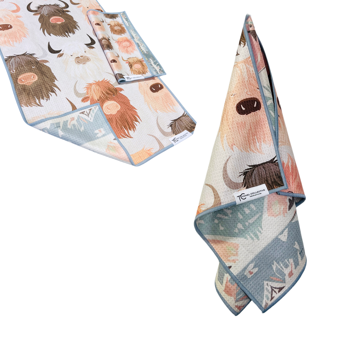 Aztec Herd | Waffle Weave Microfiber Towels Kitchen & Bath Hand Towels Reversible Hand Towel | Towel Collective | Cody, WY