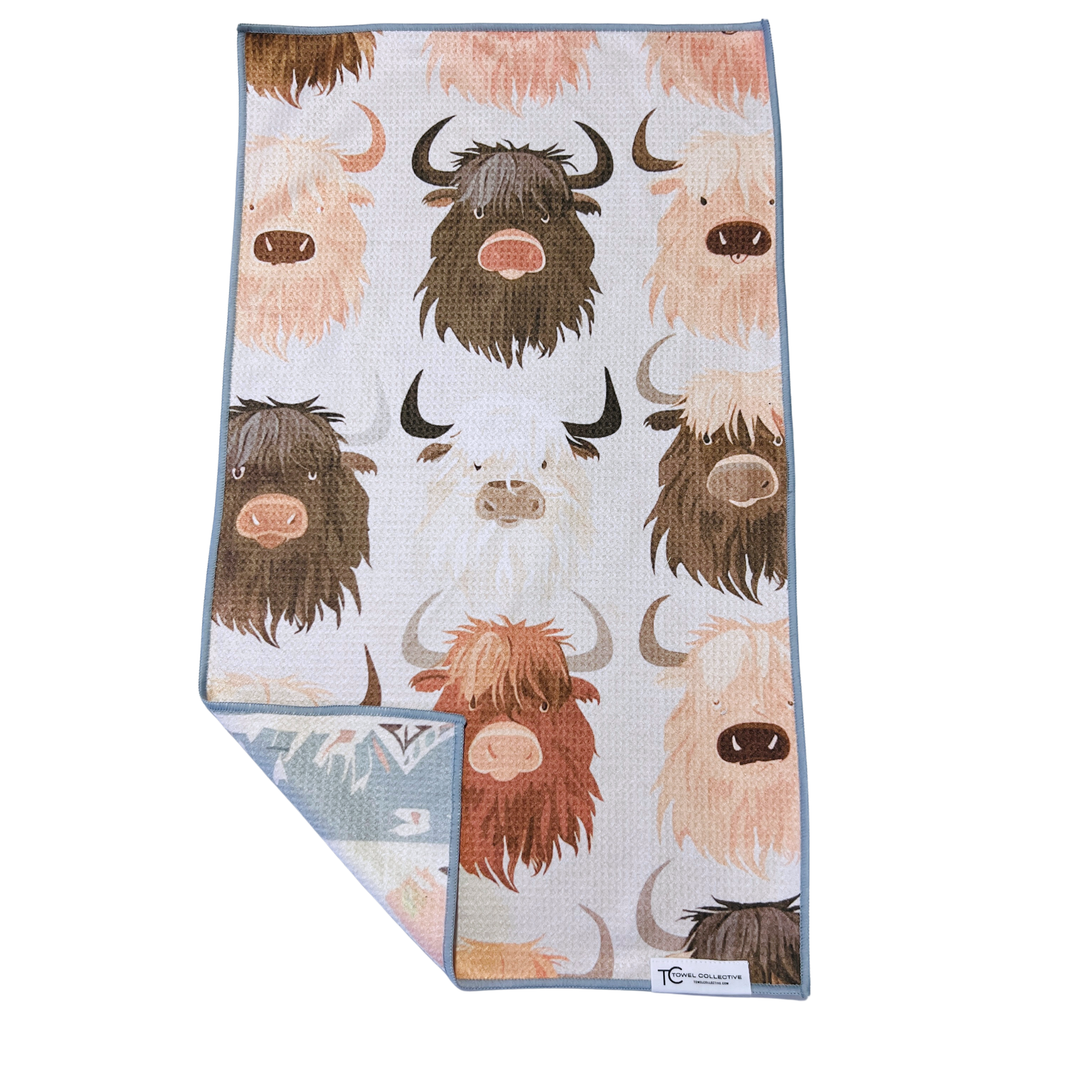 Aztec Herd | Waffle Weave Microfiber Towels Kitchen & Bath Hand Towels Reversible Hand Towel | Towel Collective | Cody, WY