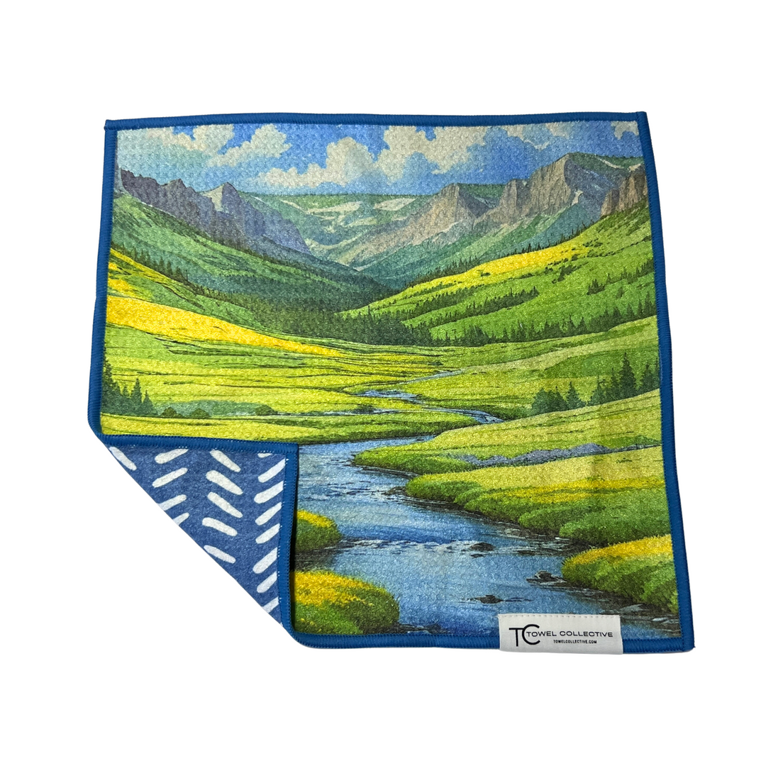 Hayden Valley | Yellowstone Collection | Waffle Weave Microfiber Towels Kitchen & Bath Hand Towels Reversible Hand Towel | Towel Collective | Cody, WY