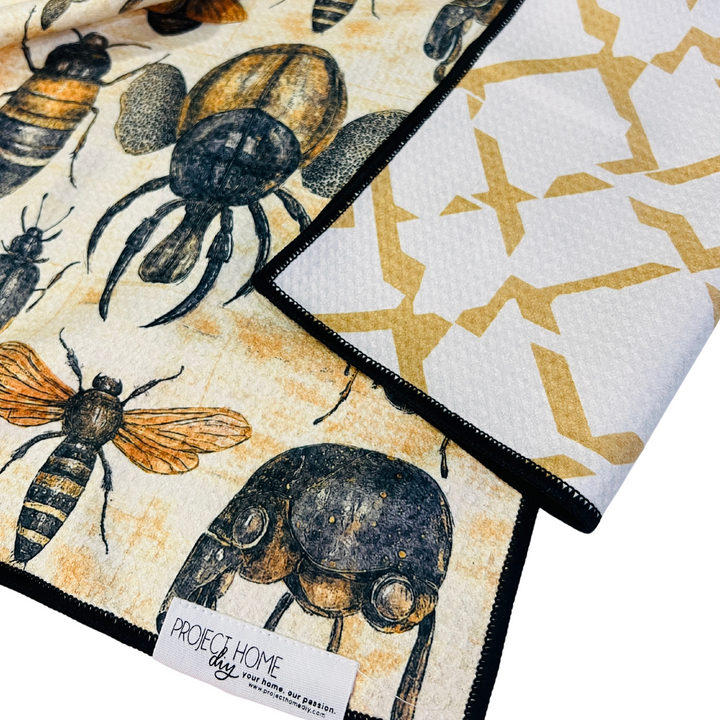 Oh My Bugs! | Waffle Weave Microfiber Towels Kitchen & Bath Hand Towels Reversible Hand Towel | Towel Collective | Cody, WY