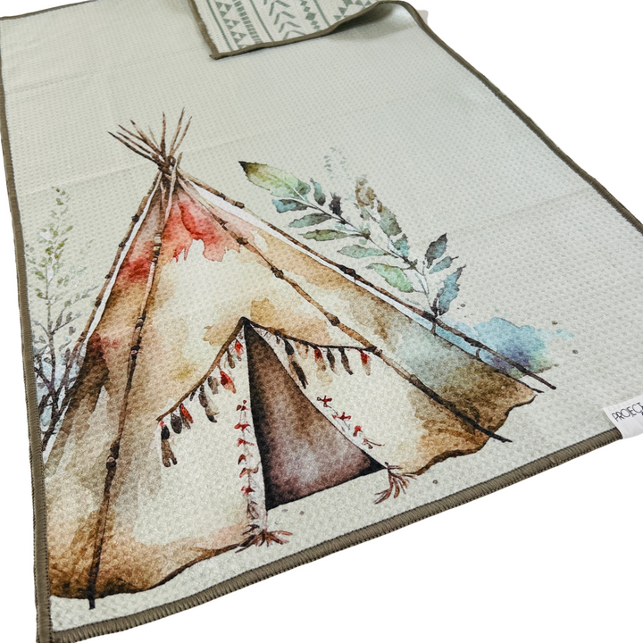 Teepee Time | Waffle Weave Microfiber Towels Kitchen & Bath Hand Towels Reversible Hand Towel | Towel Collective | Cody, WY