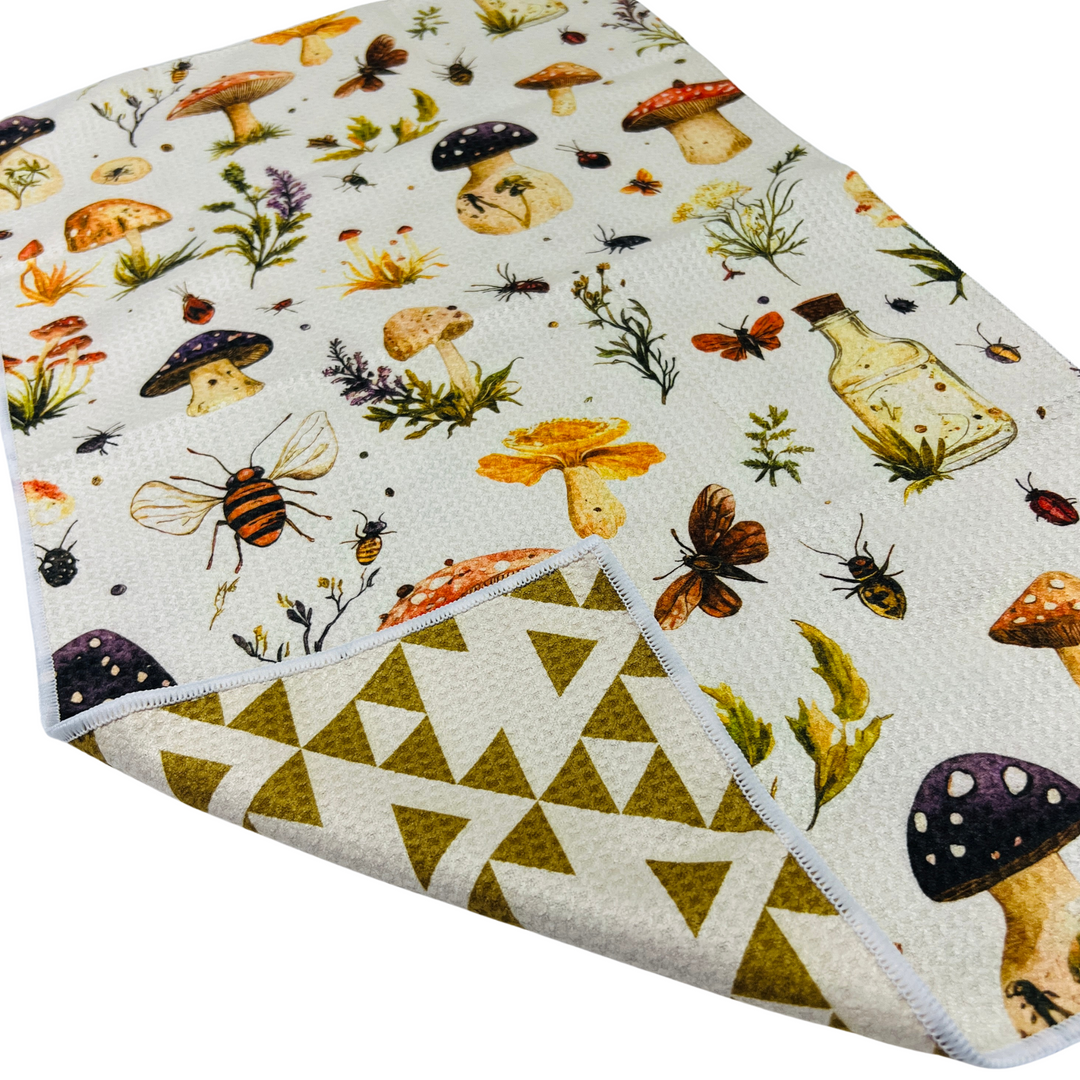 Shroomville | Waffle Weave Microfiber Towels Kitchen & Bath Hand Towels Reversible Hand Towel | Towel Collective | Cody, WY