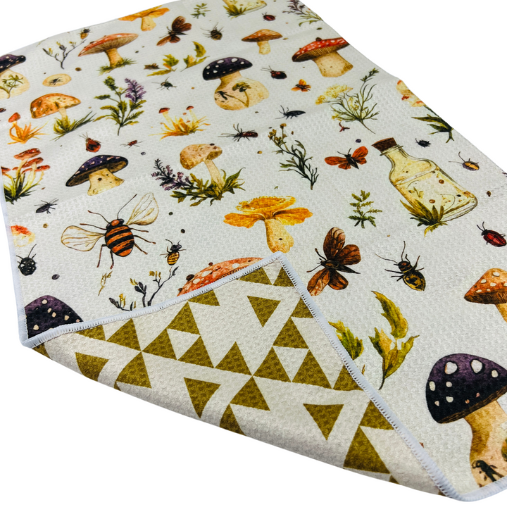 Shroomville | Waffle Weave Microfiber Towels Kitchen & Bath Hand Towels Reversible Hand Towel | Towel Collective | Cody, WY