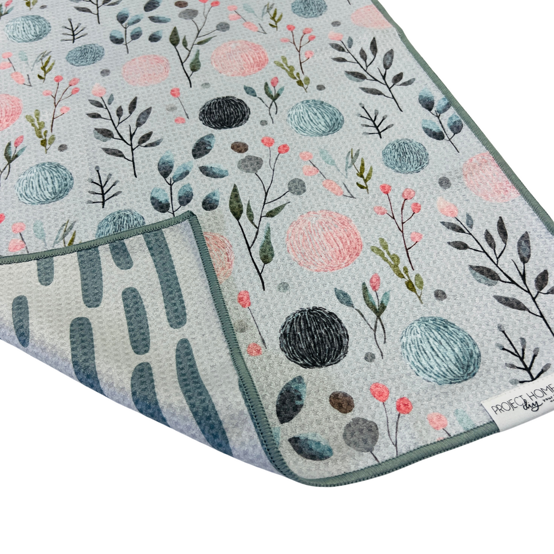 Winter Bloom | Waffle Weave Microfiber Towels Kitchen & Bath Hand Towels Reversible Hand Towel | Towel Collective | Cody, WY