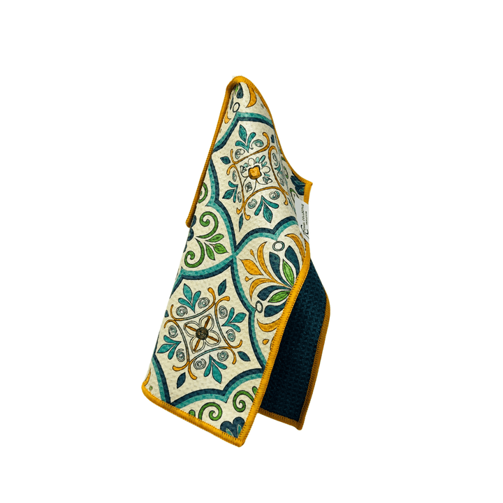 Turquoise Tile | Waffle Weave Microfiber Towels Kitchen & Bath Hand Towels Reversible Hand Towel | Towel Collective | Cody, WY