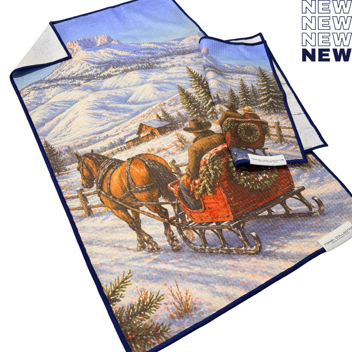 Sleigh Ride | Waffle Weave Microfiber Towels Kitchen & Bath