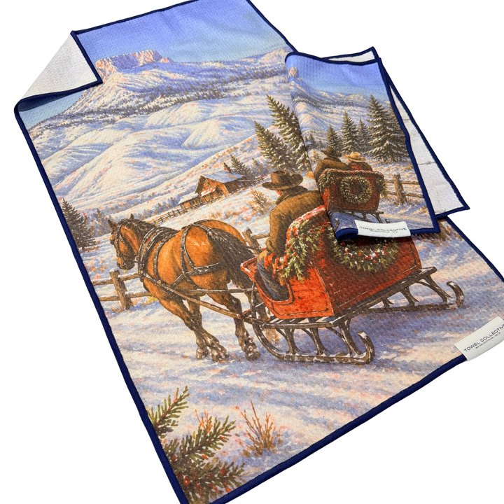 Sleigh Ride | Waffle Weave Microfiber Towels Kitchen & Bath