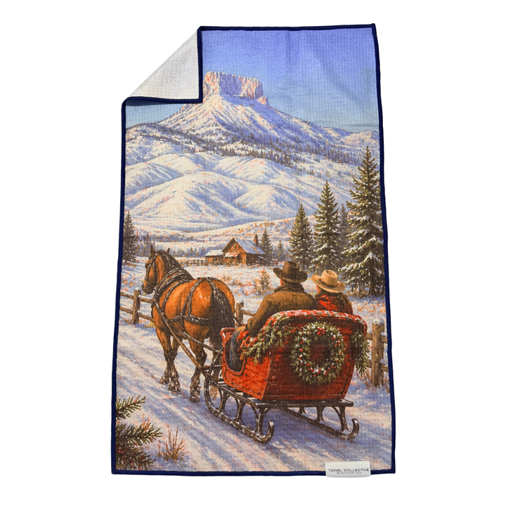 Sleigh Ride | Waffle Weave Microfiber Towels Kitchen & Bath