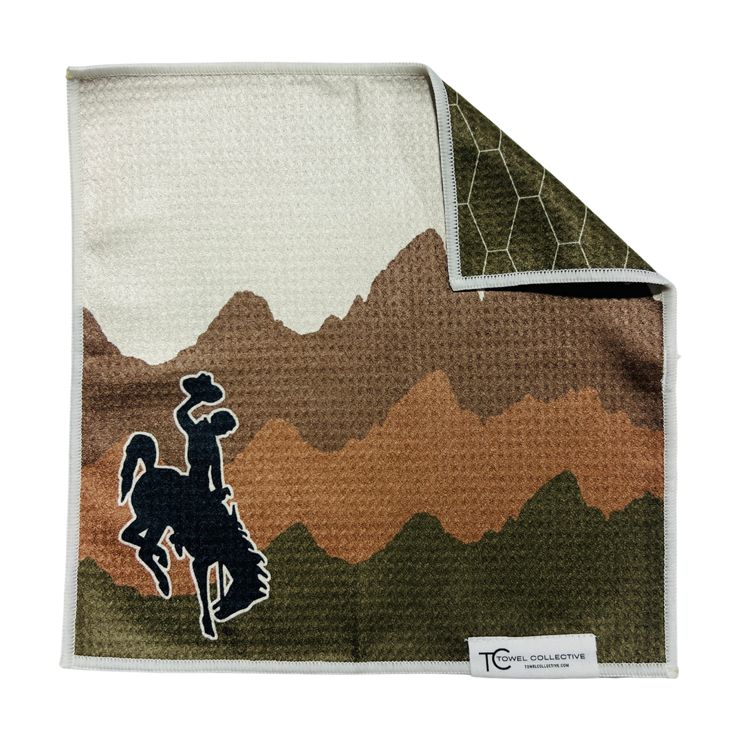 Adobe Cowboy | Waffle Weave Microfiber Towels Kitchen & Bath - Washcloth Reversible Hand Towel | Towel Collective | Cody, WY