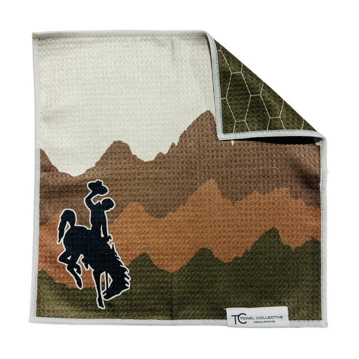 Adobe Cowboy | Waffle Weave Microfiber Towels Kitchen & Bath - Washcloth Reversible Hand Towel | Towel Collective | Cody, WY