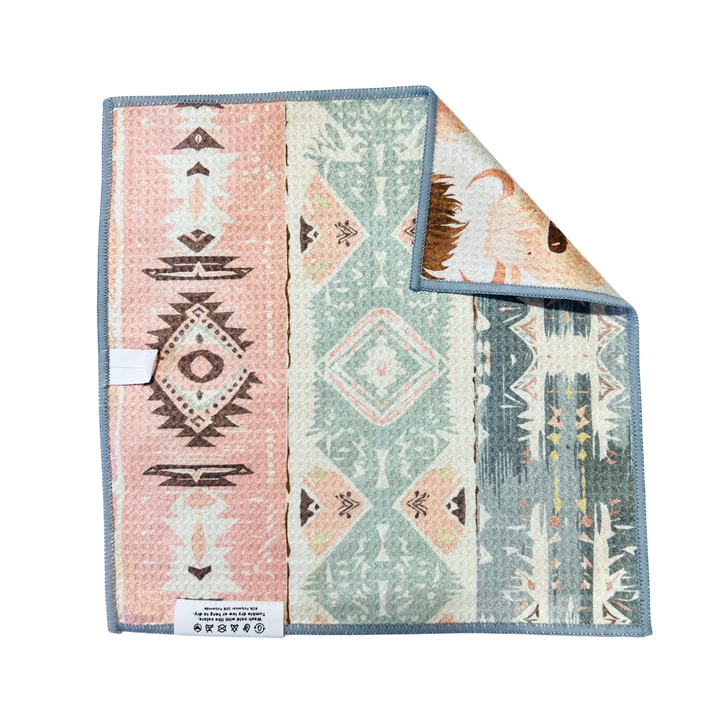 Aztec Herd | Waffle Weave Microfiber Towels Kitchen & Bath Hand Towels Reversible Hand Towel | Towel Collective | Cody, WY