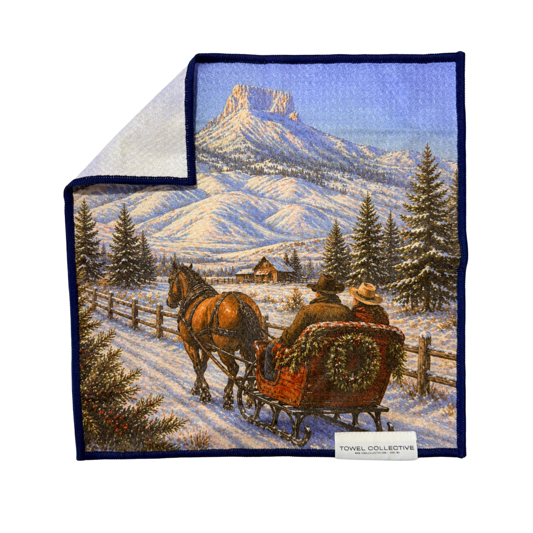 Sleigh Ride | Waffle Weave Microfiber Towels Kitchen & Bath