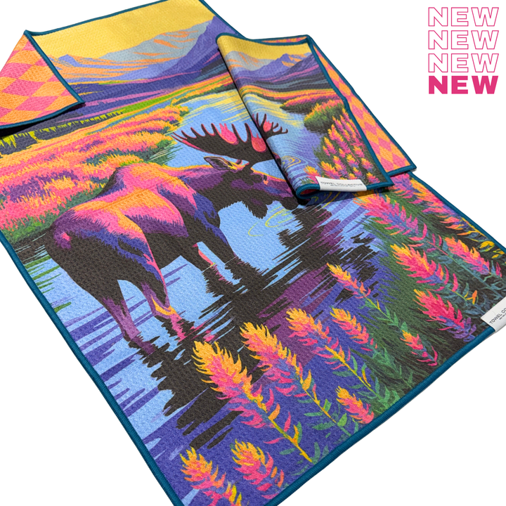 Wildlight Moose | Waffle Weave Microfiber Towels Kitchen & Bath