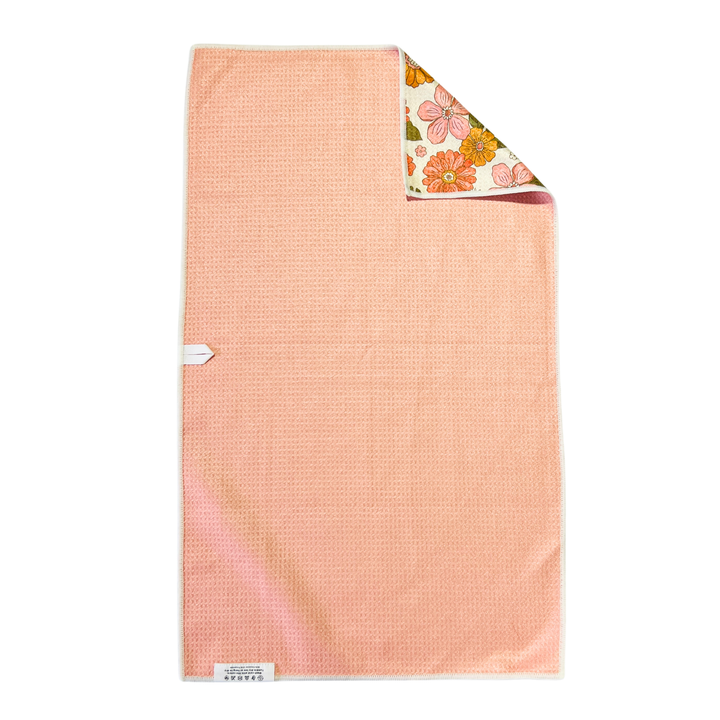 Retro Flowers | Waffle Weave Microfiber Towels Kitchen & Bath Hand Towels Reversible Hand Towel | Towel Collective | Cody, WY