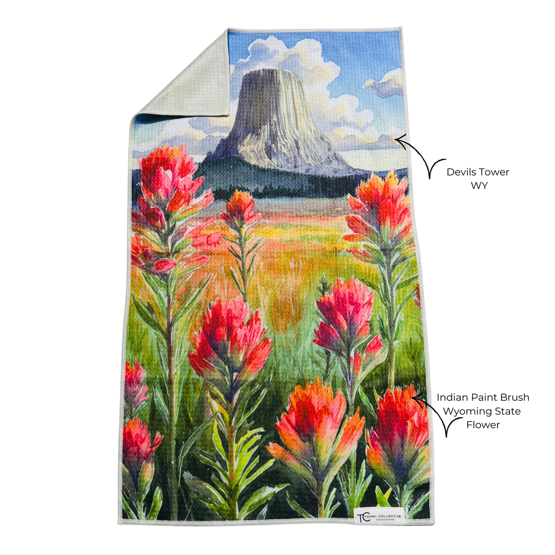 Devil's Paintbrush | Waffle Weave Microfiber Towels Kitchen & Bath - Hand Towel Reversible Hand Towel | Towel Collective | Cody, WY