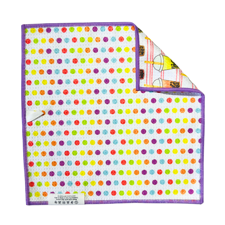 Boba Time | Waffle Weave Microfiber Towels Kitchen & Bath Hand Towels Reversible Hand Towel | Towel Collective | Cody, WY