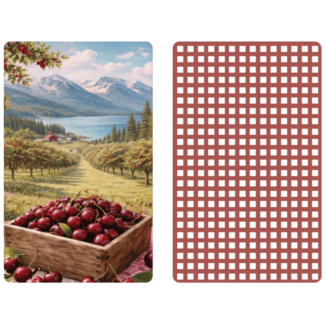 Big Sky, Sweet Cherries | Waffle Weave Microfiber Towels Kitchen & Bath