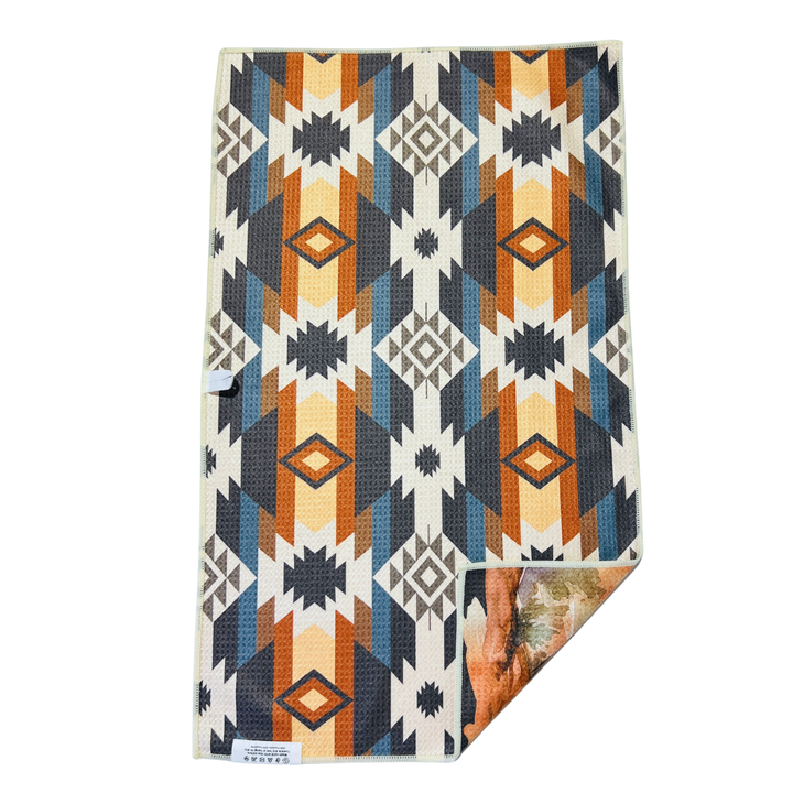 Desert Rider | Waffle Weave Microfiber Towels Kitchen & Bath Hand Towels Reversible Hand Towel | Towel Collective | Cody, WY