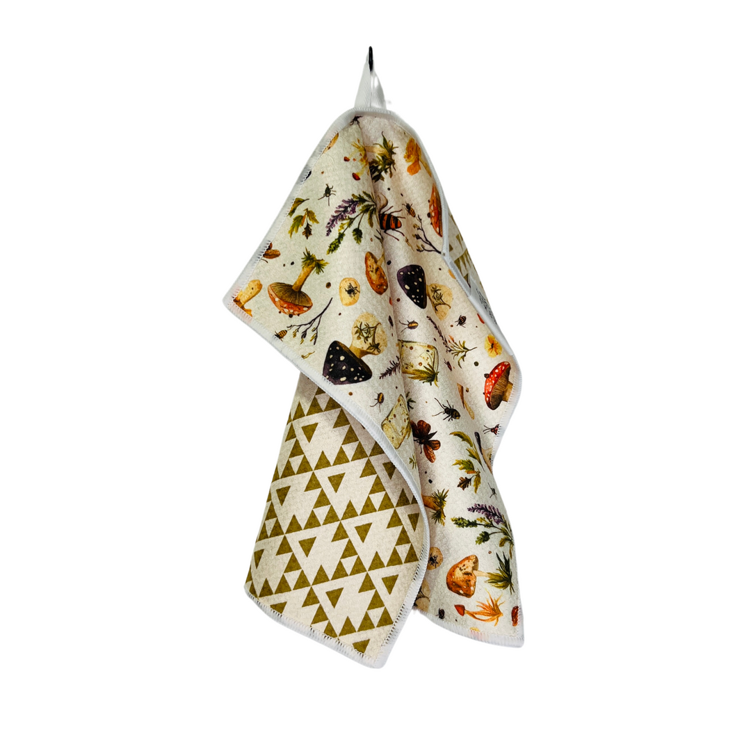 Shroomville | Waffle Weave Microfiber Towels Kitchen & Bath Hand Towels Reversible Hand Towel | Towel Collective | Cody, WY