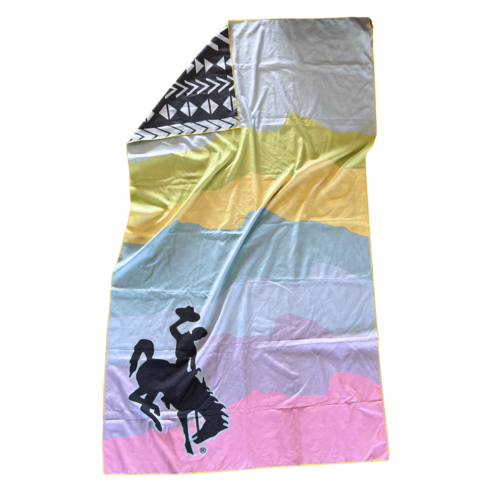 Wyoming Pool Towel | Suede Microfiber Beach Towel: Quick-Dry, Sand-Free, Absorbent, Lightweight Hand Towels Reversible Hand Towel | Towel Collective | Cody, WY
