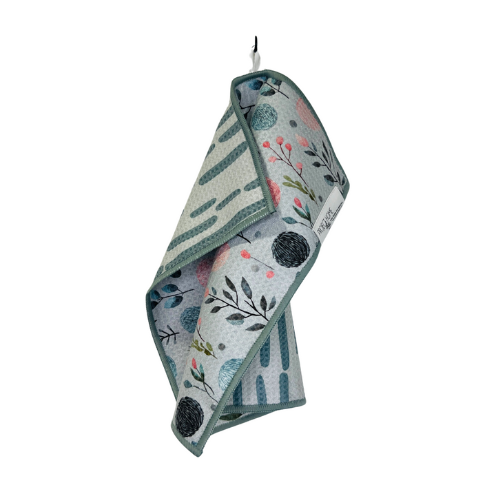 Winter Bloom | 8x8 Mini Eyeglass Cleaning Towel Reversible Hand Towel | Towel Collective | Cody, WY