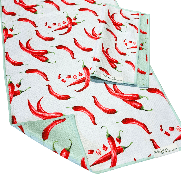 Hot Stuff! Peppers | Waffle Weave Microfiber Towels Kitchen & Bath Hand Towels Reversible Hand Towel | Towel Collective | Cody, WY