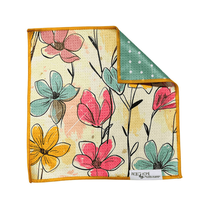 Pastel Floral | Waffle Weave Microfiber Towels Kitchen & Bath Hand Towels Reversible Hand Towel | Towel Collective | Cody, WY