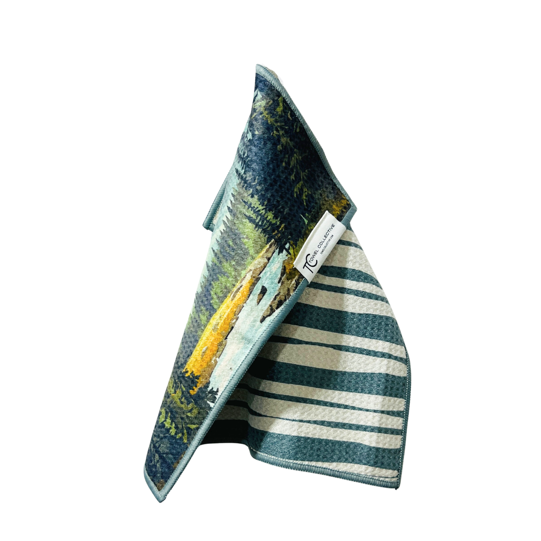 Lone Peak | Waffle Weave Microfiber Towels Kitchen & Bath Reversible Hand Towel | Towel Collective | Cody, WY