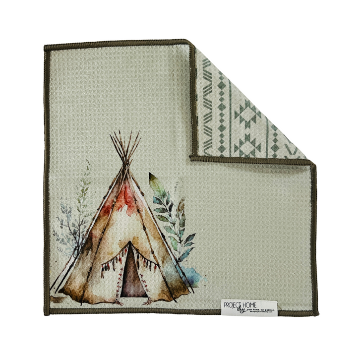 Teepee Time | Waffle Weave Microfiber Towels Kitchen & Bath Hand Towels Reversible Hand Towel | Towel Collective | Cody, WY