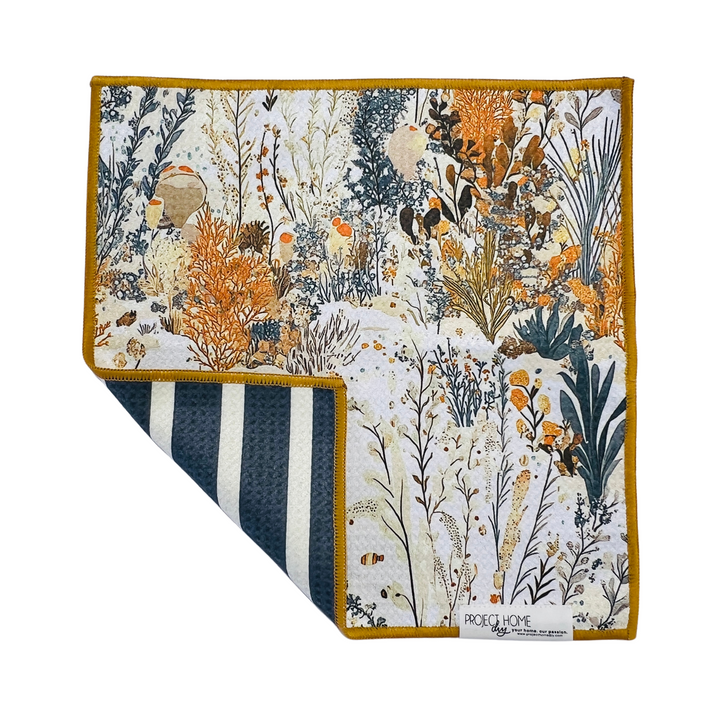 Seaweed Stripe | Waffle Weave Microfiber Towels Kitchen & Bath Hand Towels Reversible Hand Towel | Towel Collective | Cody, WY