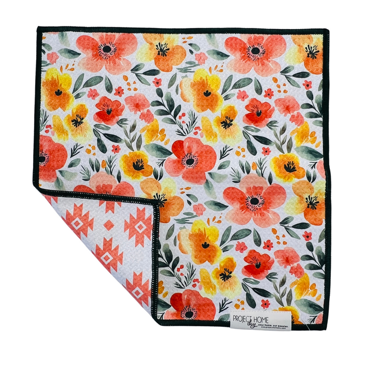 Floral Tribe | Waffle Weave Microfiber Towels Kitchen & Bath Hand Towels Reversible Hand Towel | Towel Collective | Cody, WY
