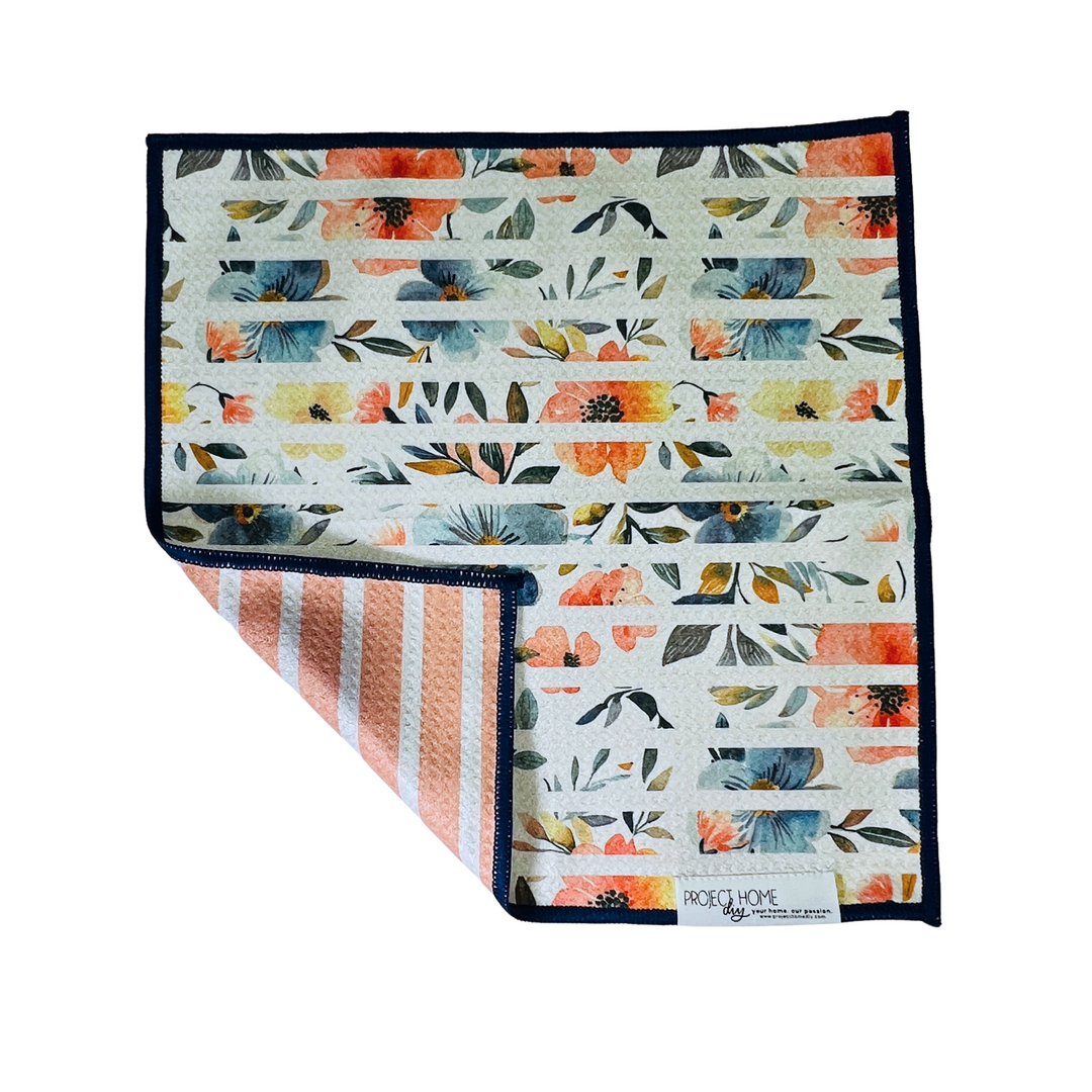 Striped Flower | Waffle Weave Microfiber Towels Kitchen & Bath Hand Towels Reversible Hand Towel | Towel Collective | Cody, WY