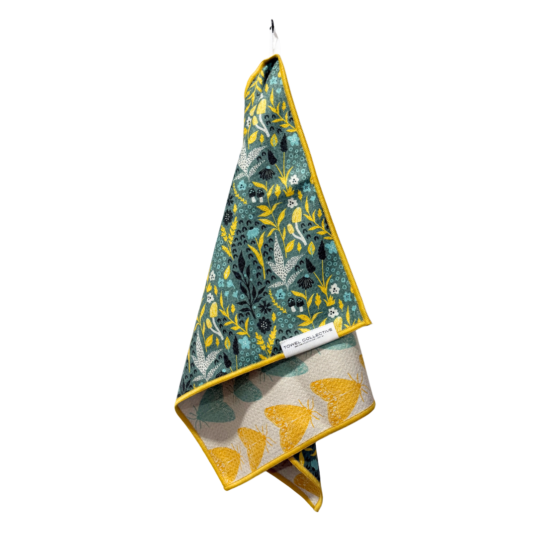 Forest Flutter | Waffle Weave Microfiber Towels Kitchen & Bath