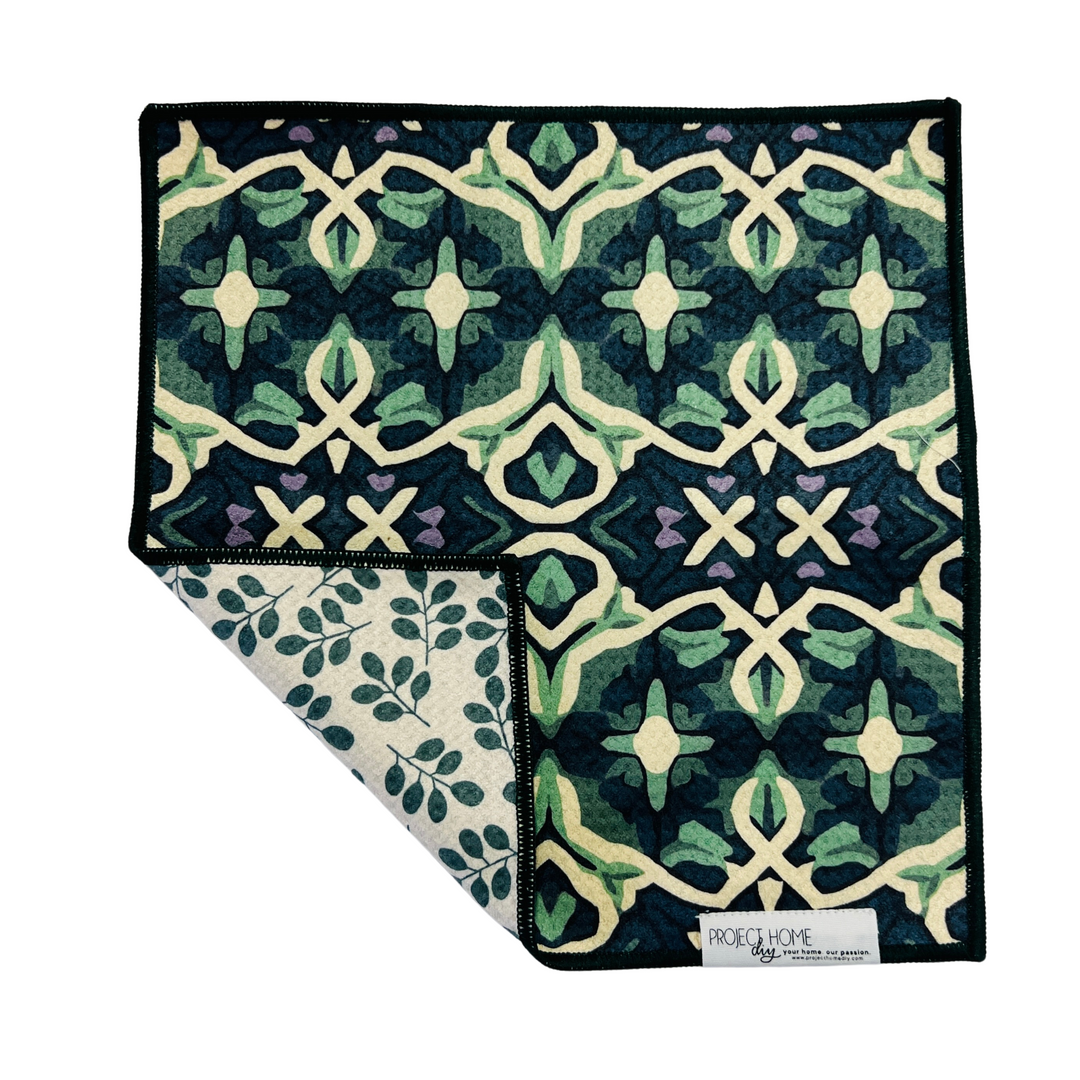 Royal Mosaic | Waffle Weave Microfiber Towels Kitchen & Bath Hand Towels Reversible Hand Towel | Towel Collective | Cody, WY