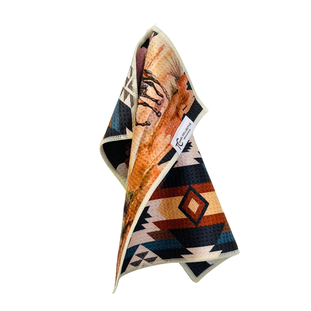 Desert Rider | Waffle Weave Microfiber Towels Kitchen & Bath Hand Towels Reversible Hand Towel | Towel Collective | Cody, WY