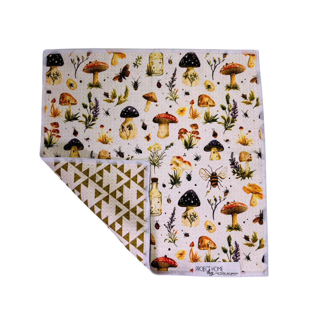 Shroomville | Waffle Weave Microfiber Towels Kitchen & Bath Hand Towels Reversible Hand Towel | Towel Collective | Cody, WY