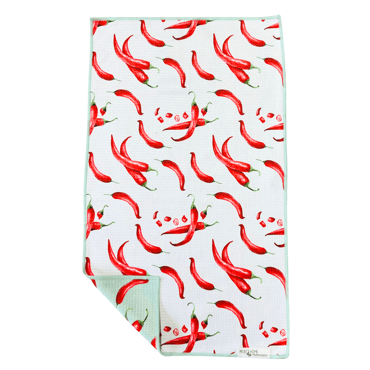 Hot Stuff! Peppers | Waffle Weave Microfiber Towels Kitchen & Bath Hand Towels Reversible Hand Towel | Towel Collective | Cody, WY