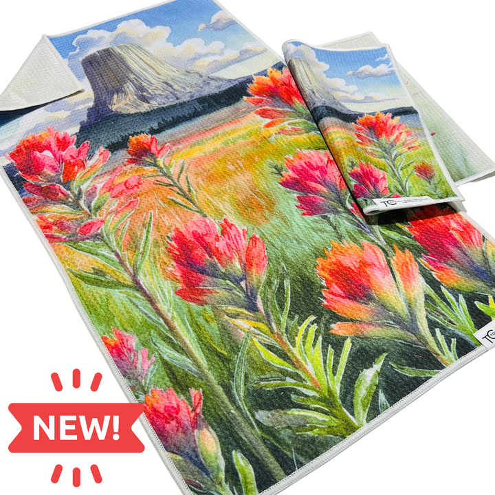 Devil's Paintbrush | Waffle Weave Microfiber Towels Kitchen & Bath Reversible Hand Towel | Towel Collective | Cody, WY