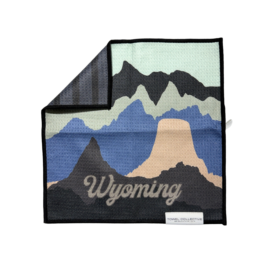 Cowboy State Skyline | Waffle Weave Microfiber Towels Kitchen & Bath