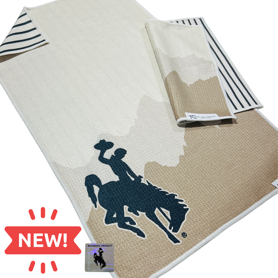 Neutral Cowboy | Waffle Weave Microfiber Towels Kitchen & Bath Reversible Hand Towel | Towel Collective | Cody, WY
